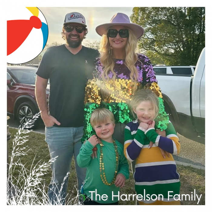 Hunter and Ginger Harrelson Family, Mardi Gras, BEACHBALL PROPERTIES
